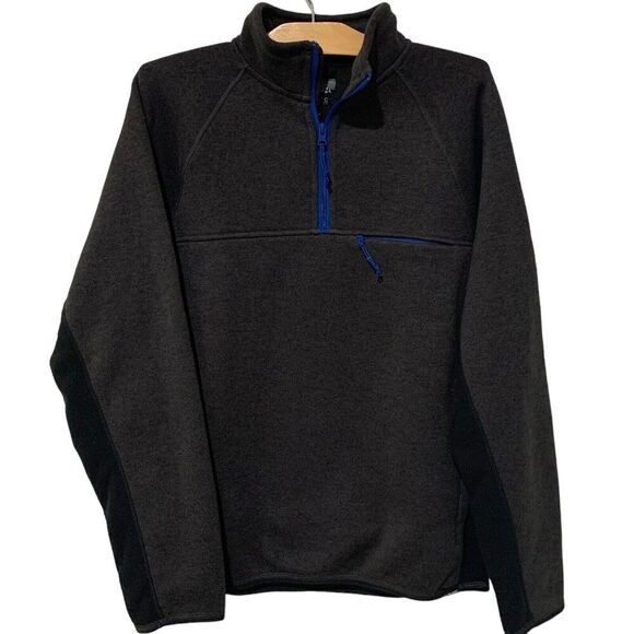 J. Crew | Pullover Nordic 1/4 Zip Gray Long Sleeve Men's Polartec- Size Large - Picture 1 of 8